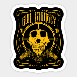 Gun Monkey Skull Sticker